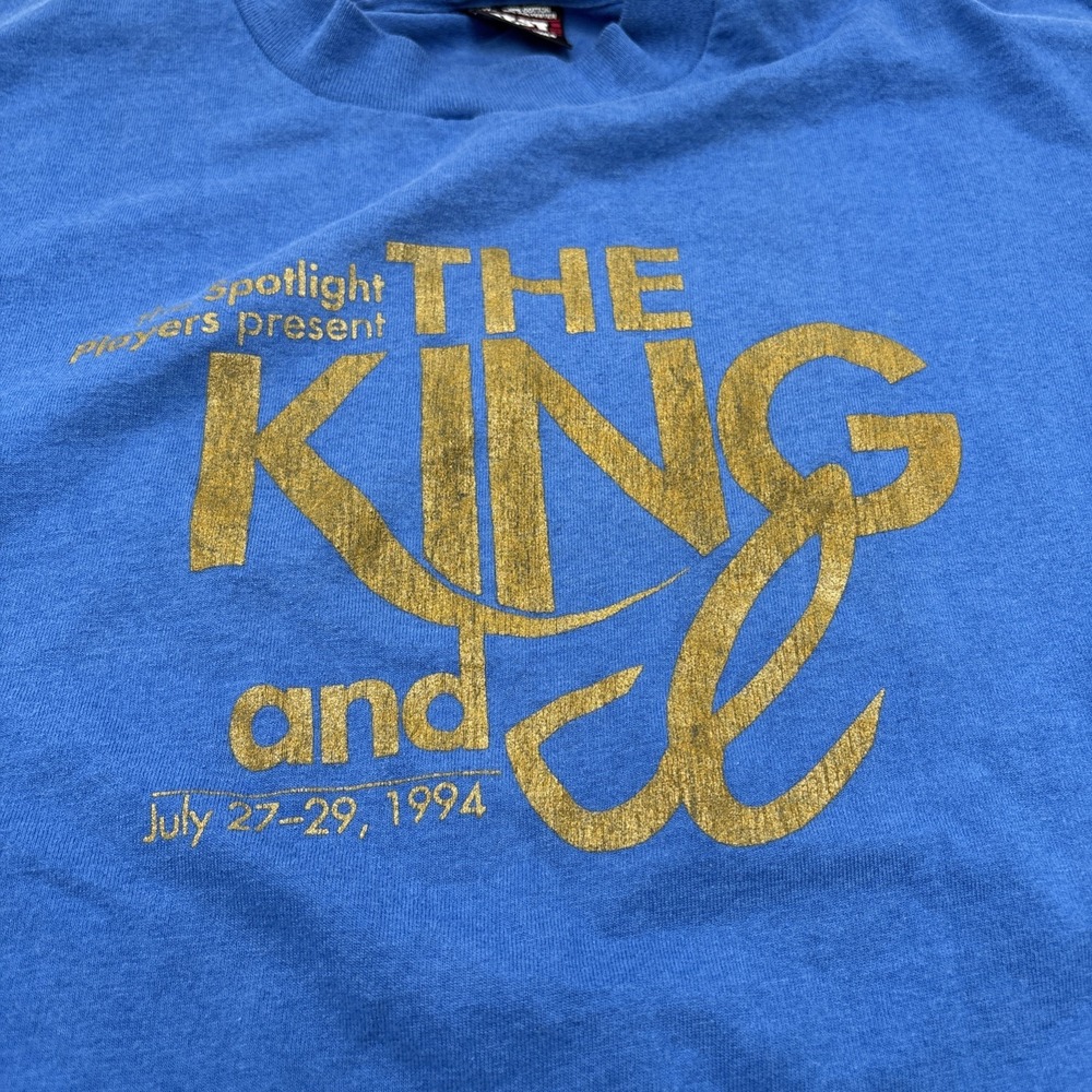 Vintage Single Stitch The King And I Play T-shirt Mens Blue 1994 Made In The USA - Picture 3 of 14